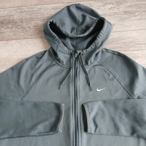 Nike Dri-FIT Full Zip Hoodie Jacket Mens Medium Green Athletic Training